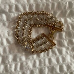 J. Crew Elegant Gold and Clear Bracelet